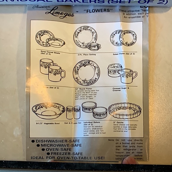 American Limoges Flowers Individual Bakers Set of 2 - Picture 6 of 16